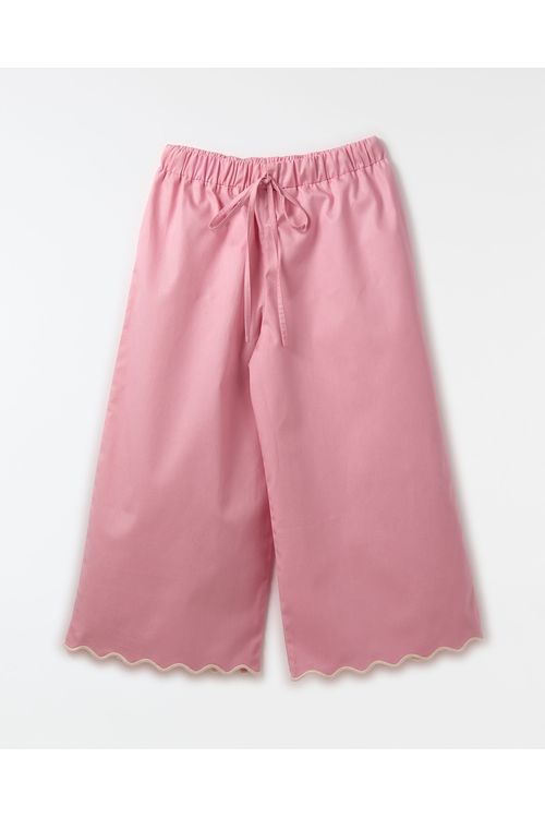 Calca Bordada Rosa